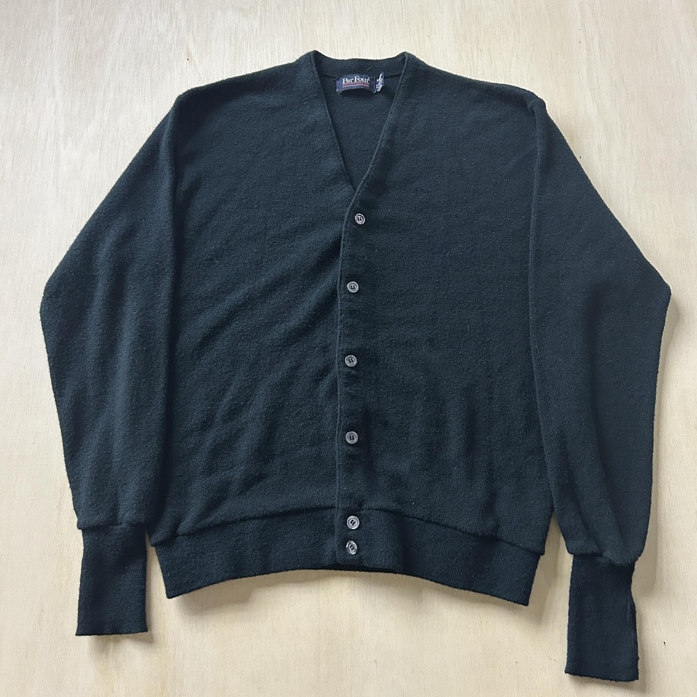 Vintage Par Four Sweater Cardigan Mens Large Green V Neck‎ Acrylic Knit Made USA